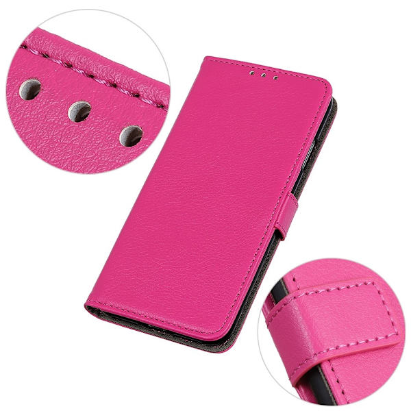 Xiaomi Mi 10T / 10T Pro - Litchi Läder Fodral - Rosa Pink Rosa