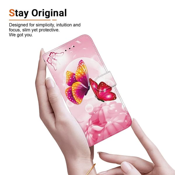 iPhone 18 Pro/17 Pro Fodral Med Tryck Rosa Fjärilar