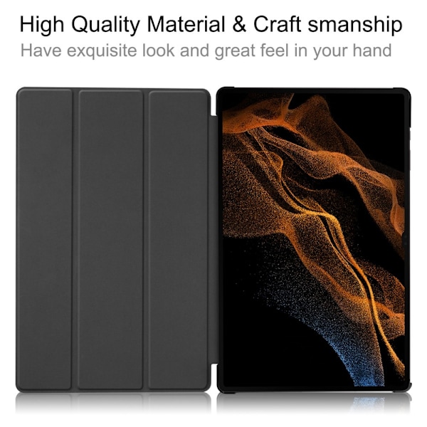 Galaxy Tab S10 Ultra/S9 Ultra/S8 Ultra Fodral Tri-Fold Blå