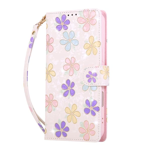 iPhone 17 Pro Fodral RFID Läder Färgglada Blommor