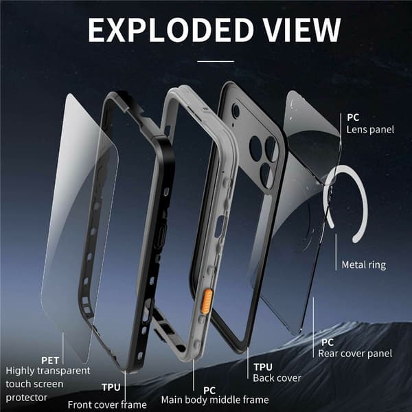 REDPEPPER iPhone 17 Pro Max Skal MagSafe Vattentät IP68 Svart
