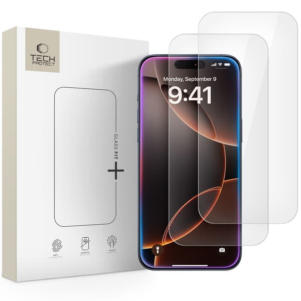 Tech-Protect iPhone 18 Pro/17 Pro/17/16 Pro 2-PACK Skärmskydd Härdat Glas