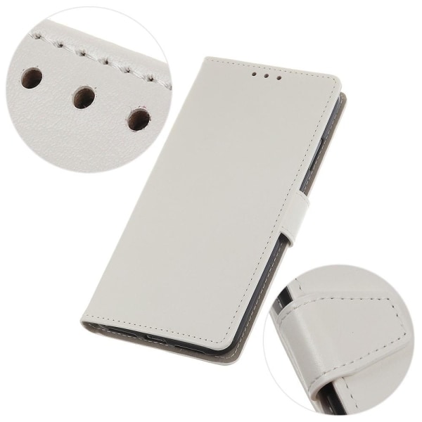 Sony Xperia L4 - Crazy Horse Plånboksfodral - Vit White Vit