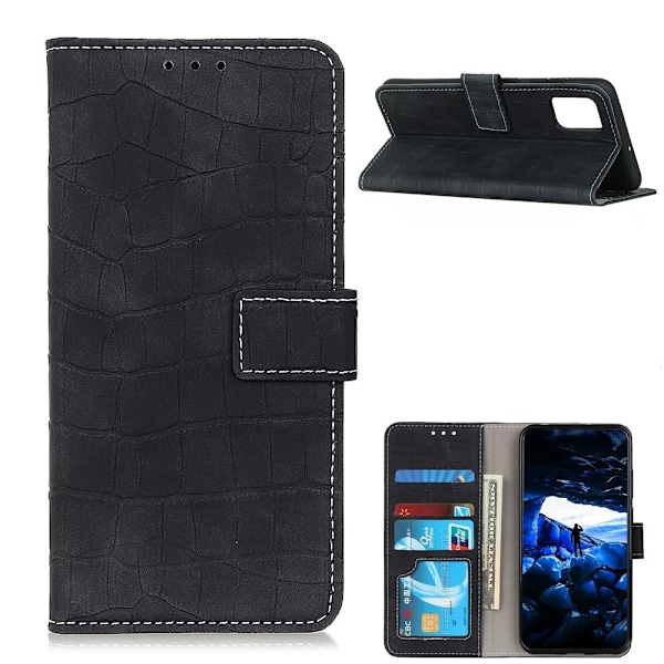 Xiaomi Redmi 9T - Krokodil Textur Fodral - Svart Black Svart