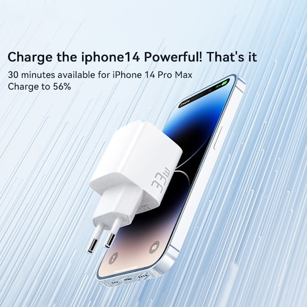 ESSAGER 33W GaN USB-C/USB-A Snabbladdare Vit
