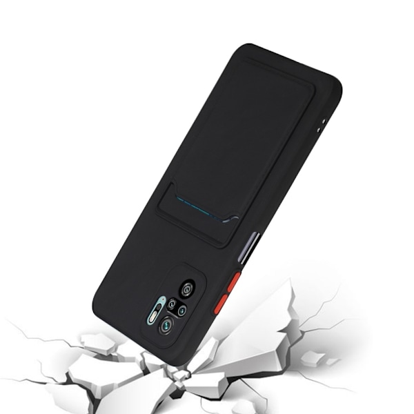 Xiaomi Redmi Note 10S - TPU Skal Med Kortfack - Svart
