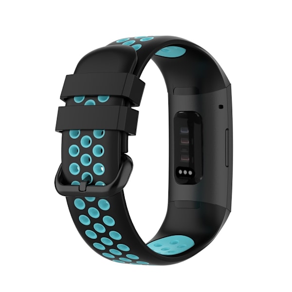 Fitbit Charge 4/3 Silikon Träningsarmband Svart/Cyan