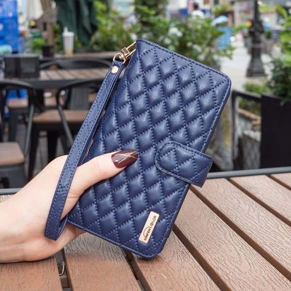 BINFEN iPhone 15 Plus Fodral Diamond Multifunktionell Blå