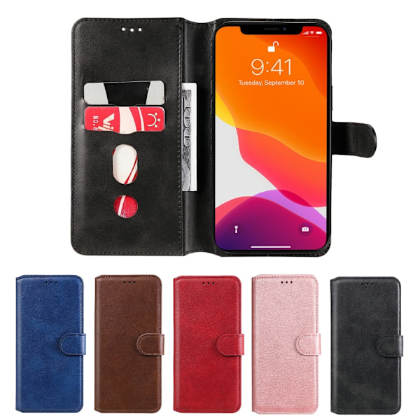 iPhone 13 Pro Max Fodral Läder Röd Röd