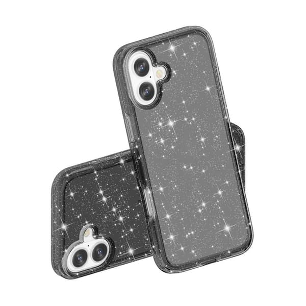 iPhone 17 Skal Hybrid Glitter Svart