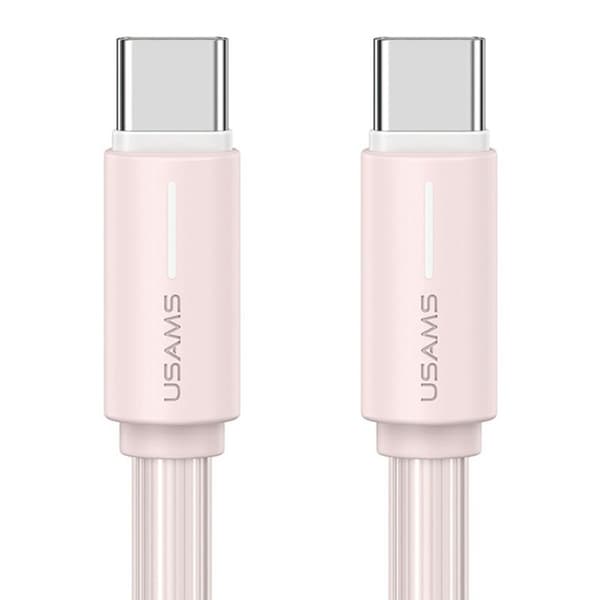 USAMS 1m 60W USB-C - USB-C Kabel Rosa