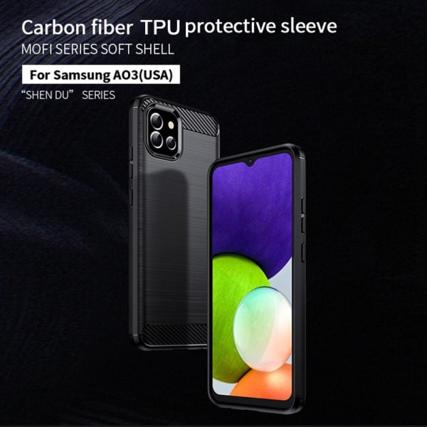 MOFI Samsung Galaxy A03 Skal Borstad Stål Textur Blå