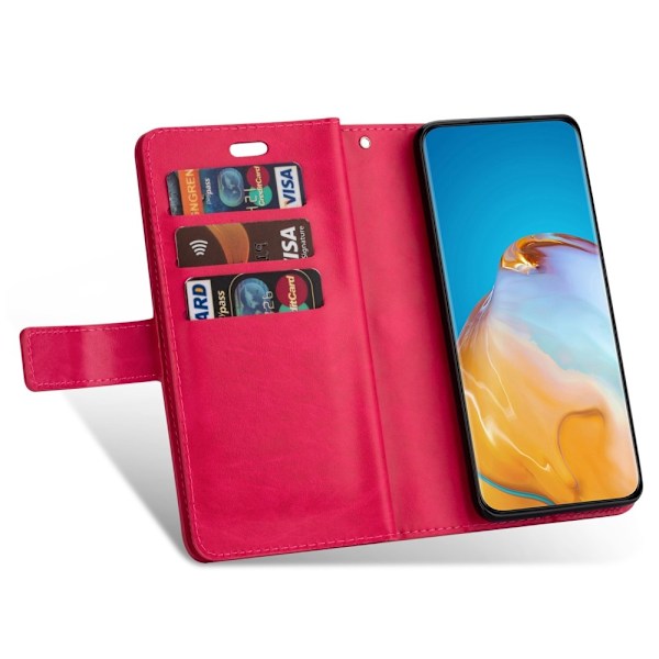 Galaxy S23 Ultra Fodral Multifunktionell Med Frontficka Rosa