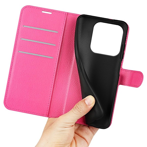 Xiaomi Redmi Note 14 4G Fodral Litchi Läder Rosa