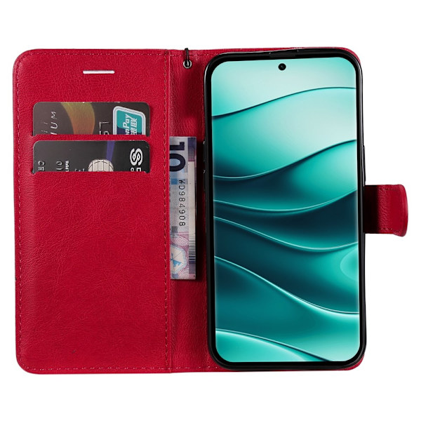 Xiaomi Redmi Note 14 Pro/Pro Plus 5G Fodral Solid Läder Röd
