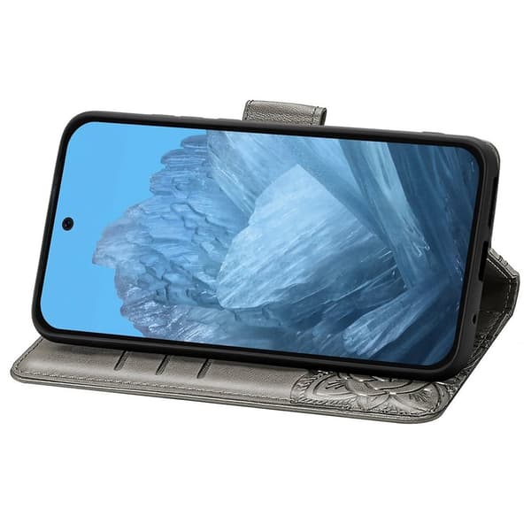 Google Pixel 10/10 Pro / 9/9 Pro Fodral Med Fjäril Tryck Grå