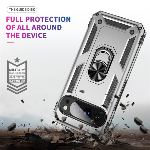 Google Pixel 10 Pro XL Skal Armor Ring Hybrid Silver