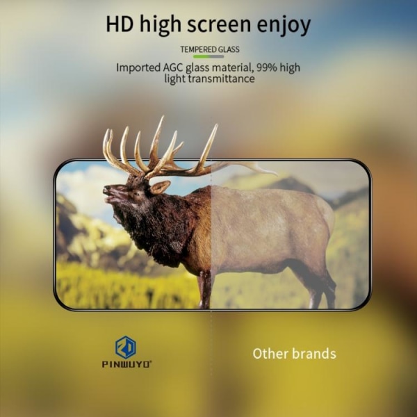 PINWUYO iPhone 14 Pro Max Skärmskydd 3D Heltäckande Härdat Glas