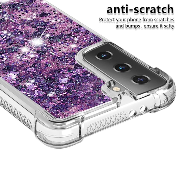 Samsung Galaxy S21 - Shockproof Quicksand Skal - Lila Purple Lila