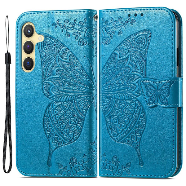 Samsung Galaxy S24 Plus Fodral Big Butterfly Blå