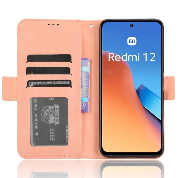 Xiaomi Redmi 12 5G/4G Fodral Med Avtagbart Kortfodral Rosa