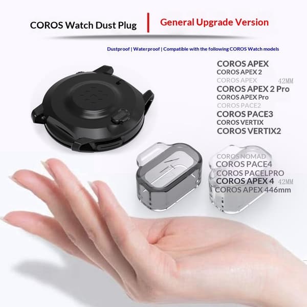 Coros Apex 2 Pro/Apex 2/Apex Pro Dammplugg TPU Tonad Svart