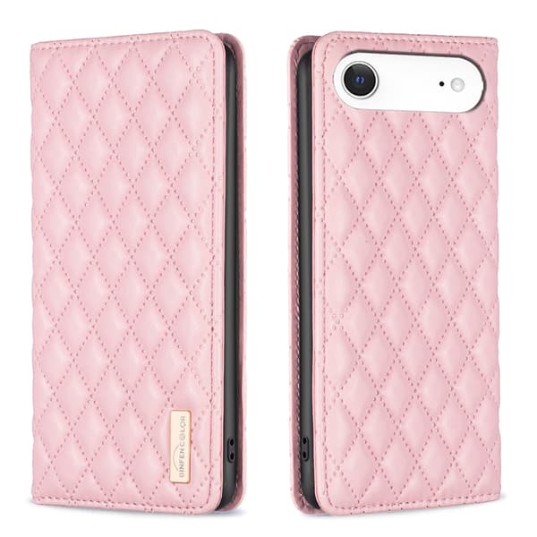 BINFEN iPhone Air Fodral Diamond Flip Läder Rosa