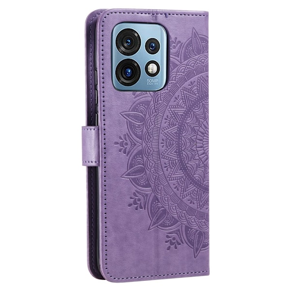 Motorola Edge 40 Pro 5G Fodral Mandala Läder Lila