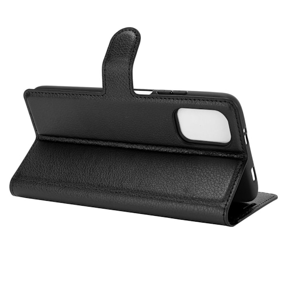 Xiaomi Redmi 9T - Litchi Läder Fodral - Svart Black Svart
