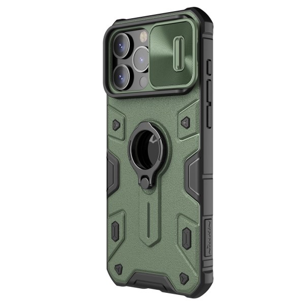 NILLKIN iPhone 15 Pro Max Skal CamShield Armor Ring Grön
