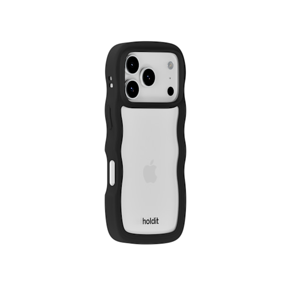 holdit iPhone 17 Pro Mobilskal Wavy Black/Transparent