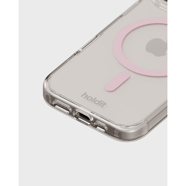 holdit iPhone 16 Mobilskal MagSafe Rosa/Transparent