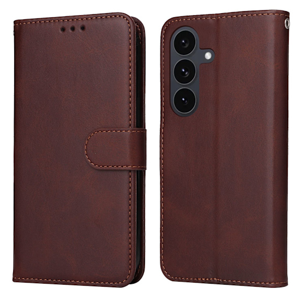 Samsung Galaxy S25 FE Plånboksfodral Läder Brun