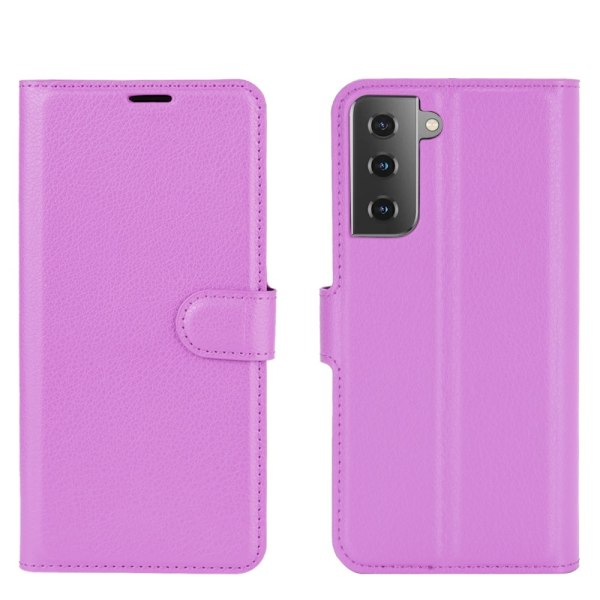 Samsung Galaxy S21 Plus - Litchi Läder Fodral - Lila Purple Lila