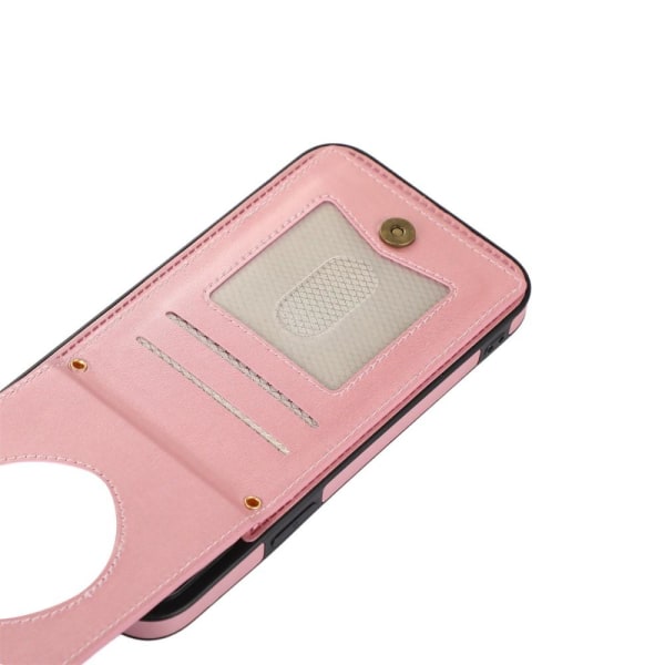 iPhone 15 Skal RFID Kortfack Med Snodd Roséguld