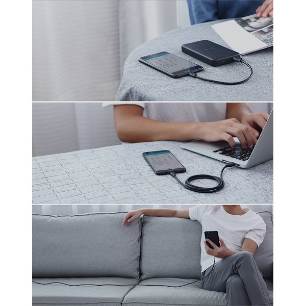 Ugreen 1m Micro USB 2A - Svart Svart