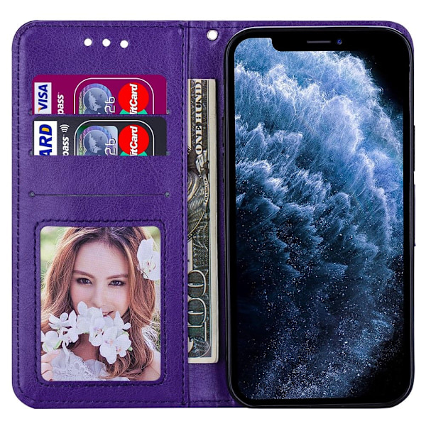 iPhone 12 Pro Max - Crazy Horse Fodral - Lila Purple Lila
