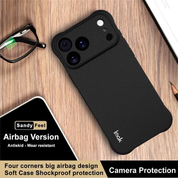 IMAK iPhone 17 Pro Max Skal TPU Shockproof Airbag Svart