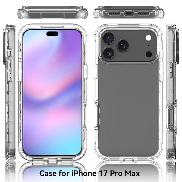 iPhone 17 Pro Max Skal Shockproof Hybrid Transparent