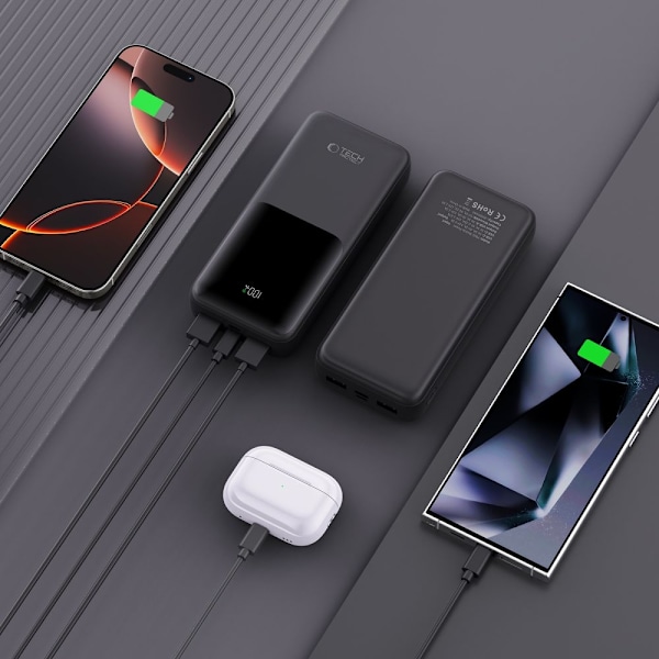 Tech-Protect 20000 mAh 22.5W Powerbank Svart