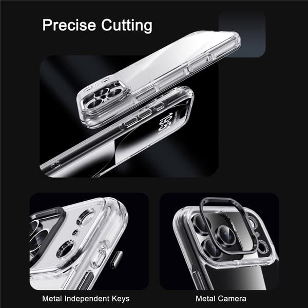 IPAKY iPhone 17 Pro Max Skal Shockproof Transparent / Silver