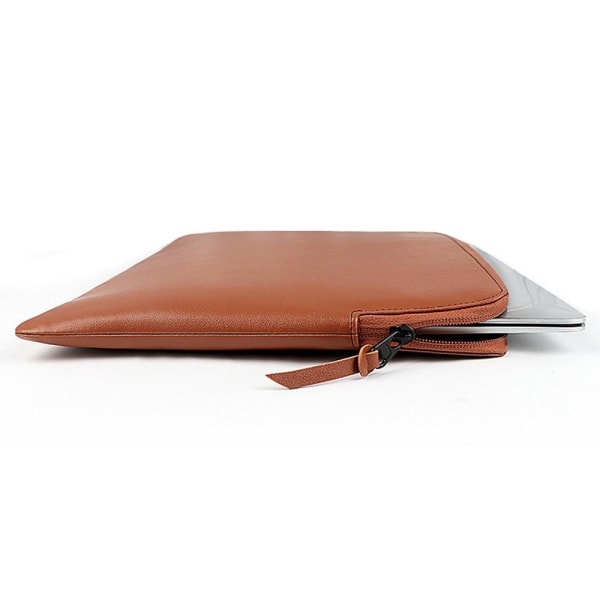 Läder Laptop Sleeve Med Mjukt Foder 14-15.4" Rosa