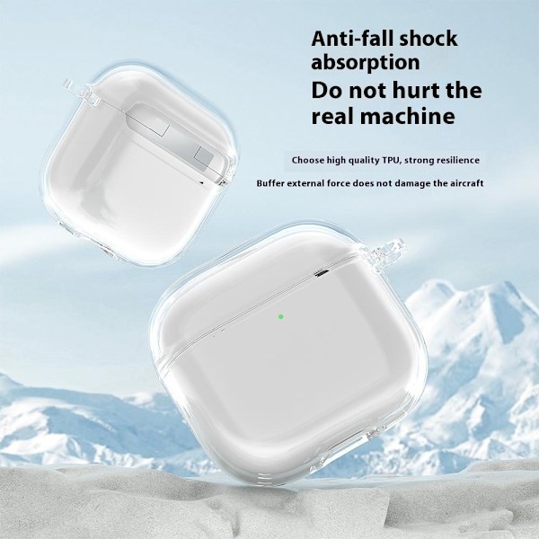 AirPods 4 Skal TPU Karbinhake Transparent