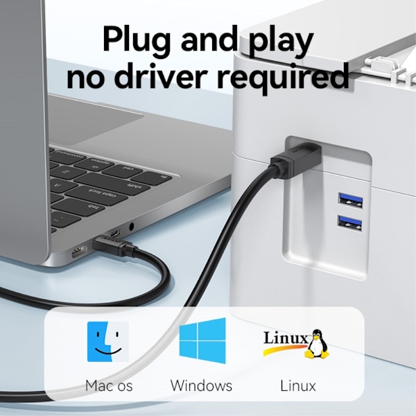 JASOZ 1.5m USB-C till USB Type B 2.0 Svart
