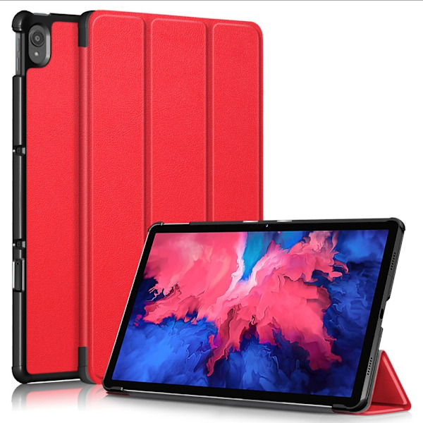 Lenovo Tab P11 / P11 Plus - Tri-Fold Läder Fodral - Röd Red Röd