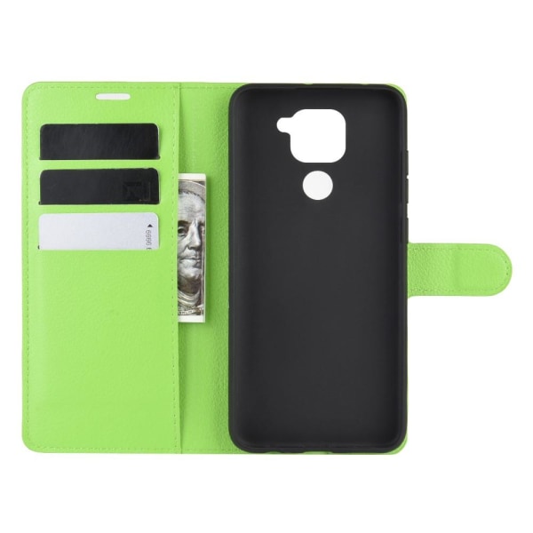Xiaomi Redmi Note 9 - Litchi Plånboksfodral - Grön Green Grön