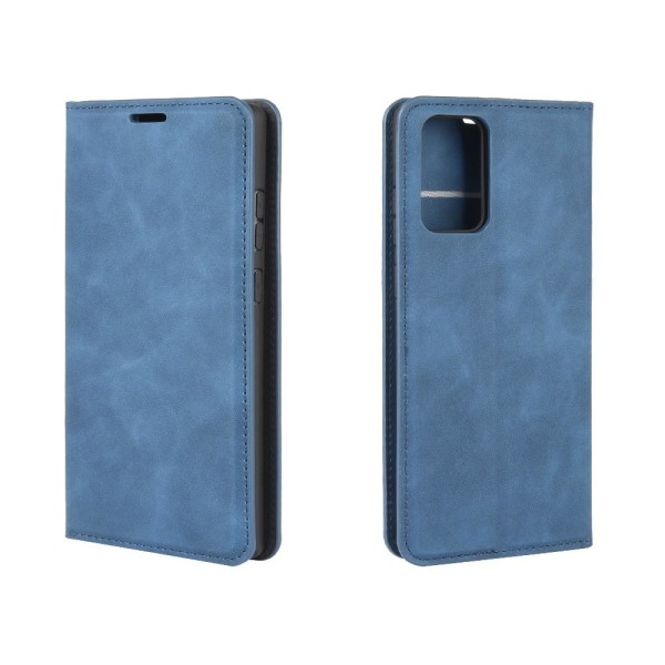 Samsung Galaxy Note 20 - Silkeslent läderfodral - Blå Blue Blå