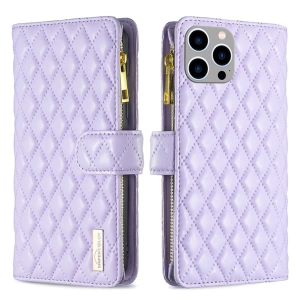 BINFEN iPhone 15 Pro Max Fodral Diamond Multifunktionell Lila