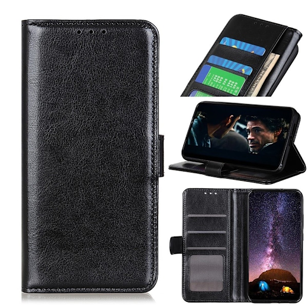 Huawei P40 Lite - Vintage Plånboksfodral - Svart Black Svart