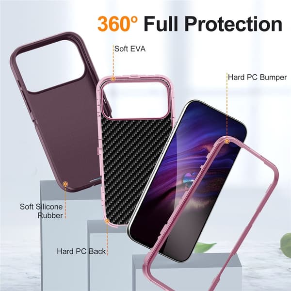 iPhone 17 Pro Skal Extreme Shockproof Hybrid Lila
